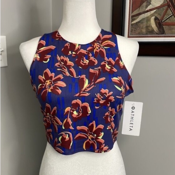 🧡HP🧡 NWT athleta conscious crop printed workout top - Picture 2 of 8